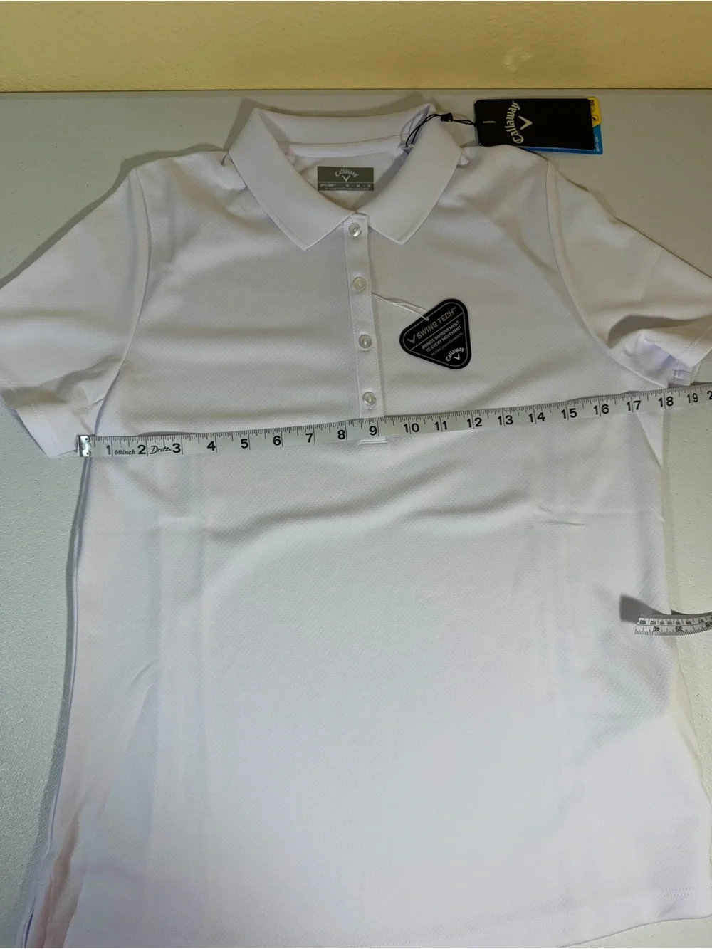 Callaway Swing Tech White Golf Polo Shirt Youth Medium Unisex NWT Opti-Dri SPF50